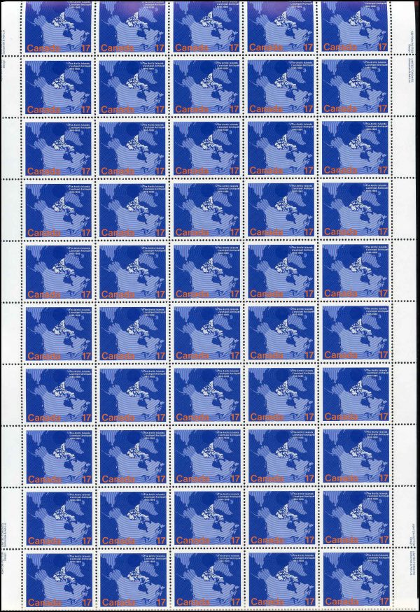 Canada Stamp SHEET#847 - Map of Canada (1980) 17¢