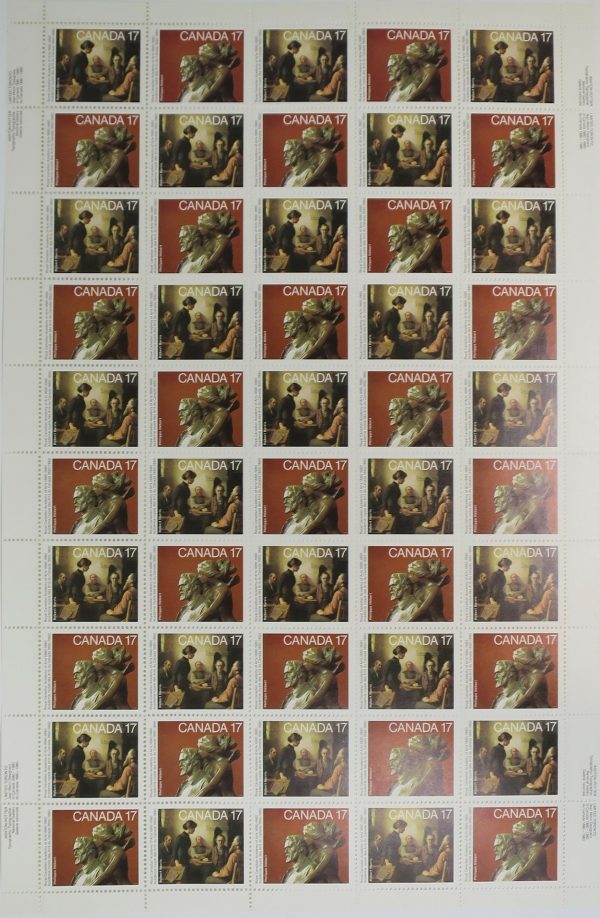 Canada Stamp SHEET#850a - Academy of Arts (1980) 2 x 17¢ Se-tenant pair (849, 850)