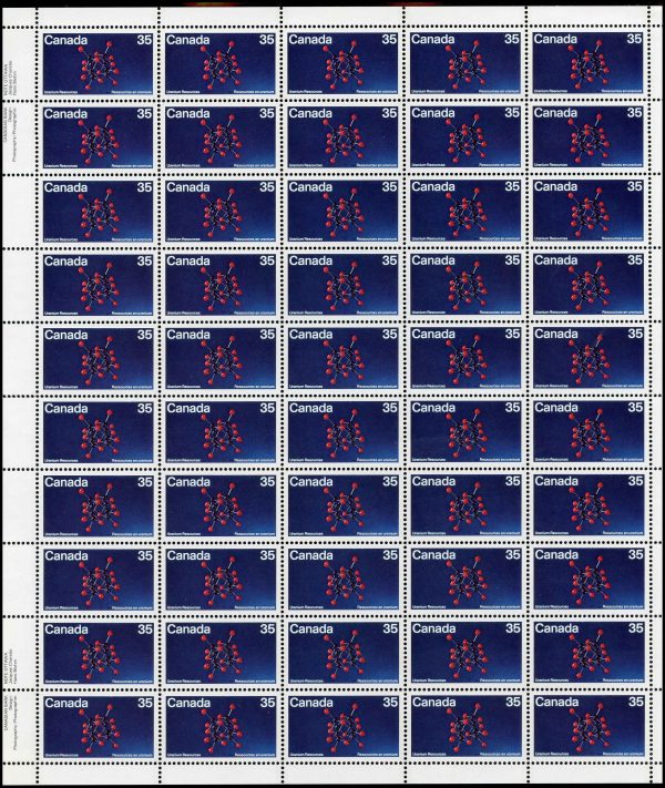 Canada Stamp SHEET#865 - Uraninite Molecular Structure (1980) 35¢