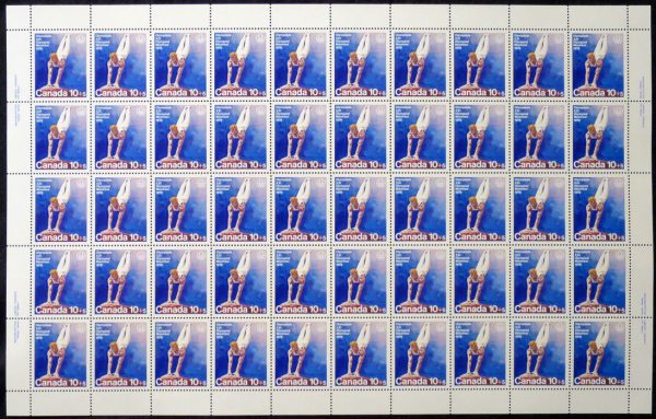 Canada Stamp - Semi-Postal SHEET#B11 - Gymnastics (1976) 10¢ + 5¢ F front