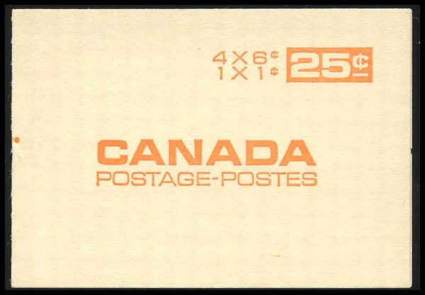 Canada Stamp Booklet - #BK59B (1968) 1¢ + 4 x 6¢ DEX  (LF)