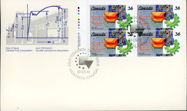 Canada OFDC PB#1134 - Engineering Symbols (1987) 36¢