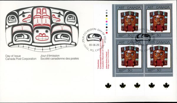 Canada OFDC PB#1241 - Ceremonial Frontlet (1989) 50¢