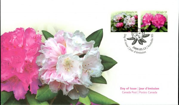 Canada FDC#2320i - Rhododendrons (2009) 2 x 54¢ Se-tenant pair (2319, 2320)