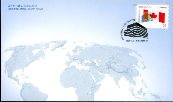 Canada FDC#2331 - Canadian flag intersecting globe (2009) 54¢