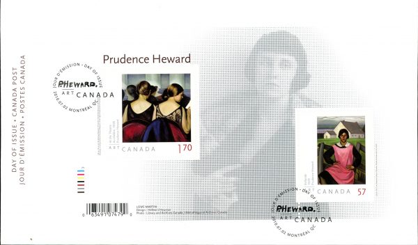 Canada FDC#2396 - Art Canada: Prudence Heward (2010) 1 x 57¢, 1 x $1.70 Souvenir sheet of 2