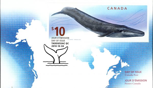 Canada FDC#2405 - Blue Whale (2010) $10