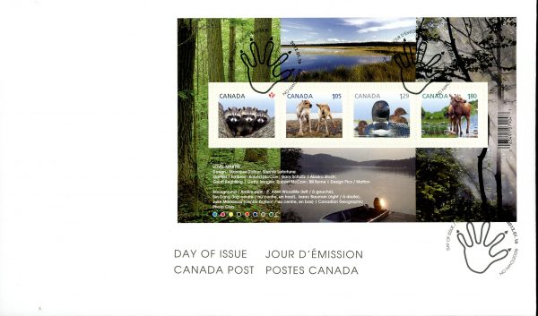 Canada FDC#2504 - Baby Wildlife (2012) $4.75 Souvenir sheet of 4 stamps