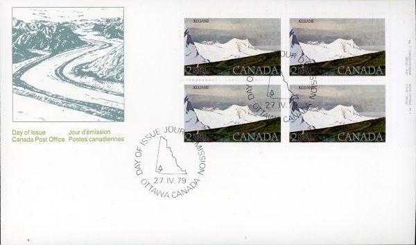 Canada FDC#727 -PLATE BLOCK- Kluane National Park (1979) $2