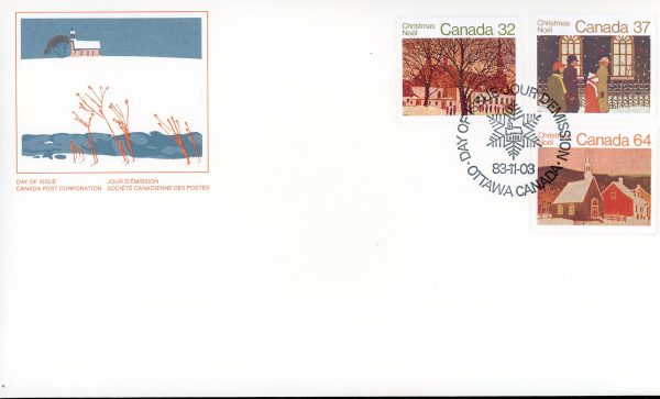 Canada FDC#1004-6 - Christmas (1983) 1 x 32¢, 1 x 37¢, 1 x 64¢ Series of 3