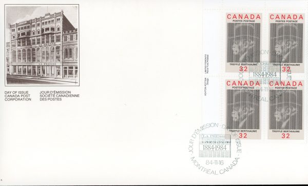 Canada FDC--PB#1044 - Trefflé Berthiaume (1984) 32¢