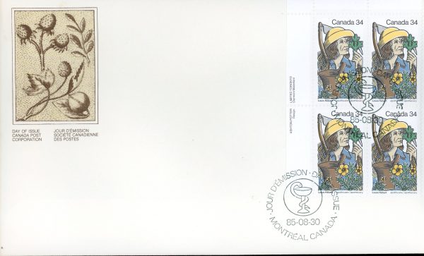 Canada FDC--PB#1060 - Hébert and Apothecary objects (1985) 34¢