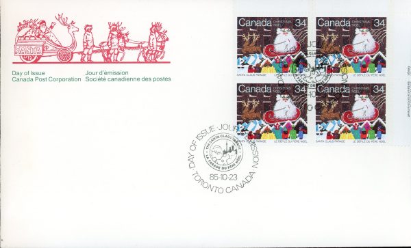 Canada FDC--PB#1067 - Santa Claus Parade (1985) 34¢