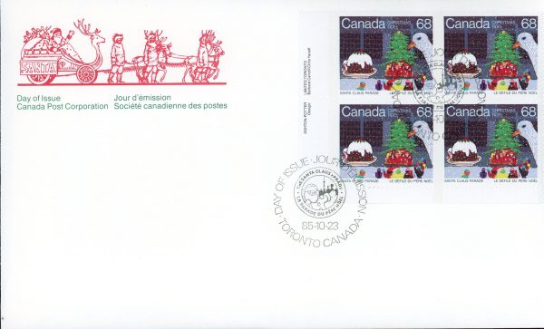 Canada FDC--PB#1069 - Santa Claus Parade (1985) 68¢