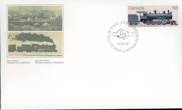 Canada FDC#1074 - CGR Class H4D 2-8-0 type (1985) 68¢