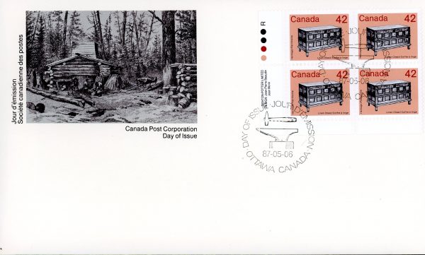 Canada FDC#1081 -PB- Linen Chest (1987) 42¢