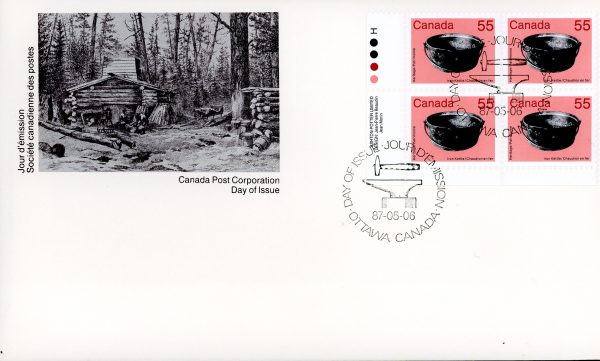 Canada FDC#1082 -PB- Iron Kettle (1987) 55¢