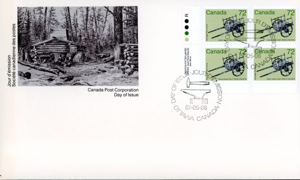 Canada FDC#1083 -PB- Hand-Drawn Cart (1987) 72¢