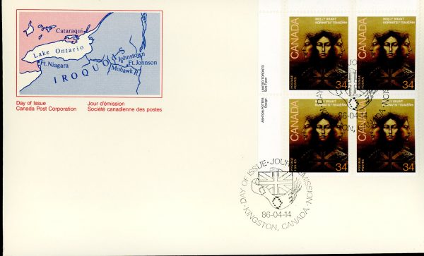 Canada FDC PB#1091 - Molly Brant (1986) 34¢