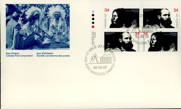 Canada FDC PB#1109a - Peacemakers of the Prairies (1986) 2 x 34¢ Se-tenant pair (1108, 1109)