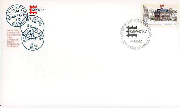 Canada FDC#1124 - Saint-Ours Post Office (1987) 42¢