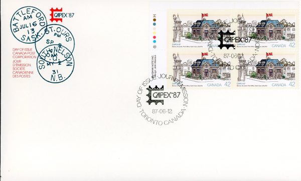 Canada FDC#1124 -PB- Saint-Ours Post Office (1987) 42¢