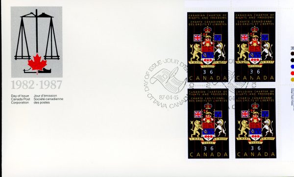 Canada FDC#1133 -PB- Candian Coat-of-Arms (1987) 36¢