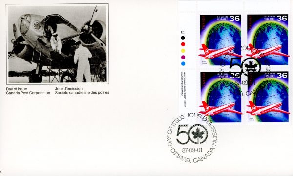 Canada FDC#1145 -PB- Jet over Glove (1987) 36¢