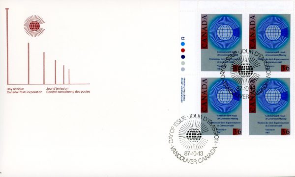 Canada FDC #1147 -PB Commonwealth Emblem (1987) 36¢