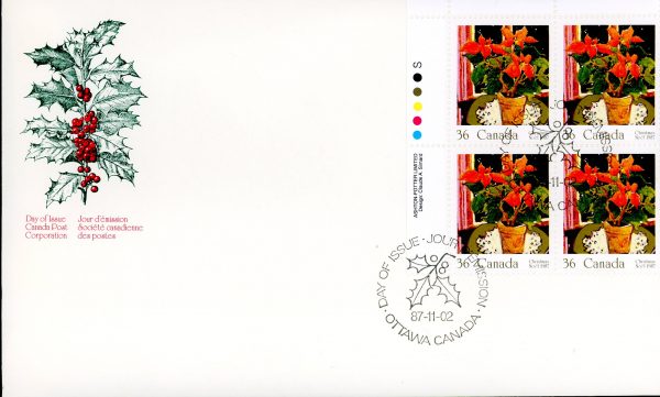 Canada FDC#1148 -PB- Poinsettia (1987) 36¢