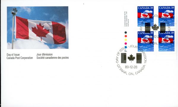 Canada FDC#1166 -PB- Flag over Clouds (1989) 39¢