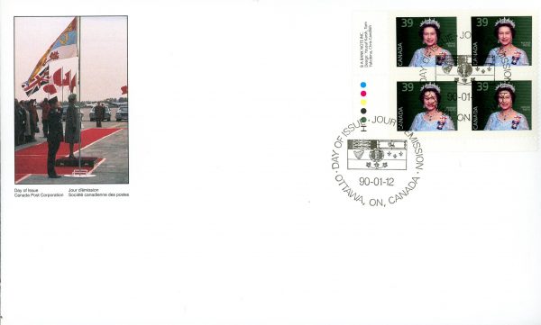 Canada FDC#1167 -PB- Queen Elizabeth II (1990) 39¢