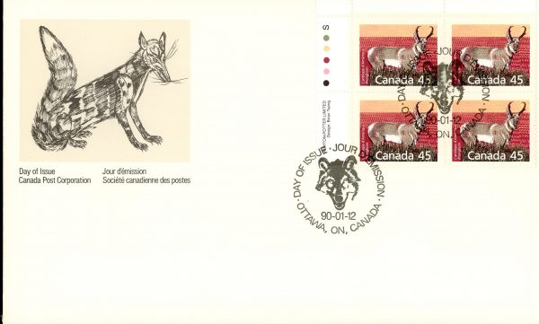 Canada FDC#1172 -PB- Pronghorn (1990) 45¢