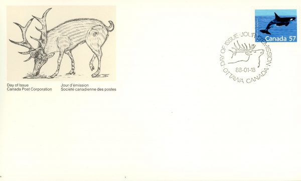 Canada FDC#1173 - Killer Whale (1988) 57¢