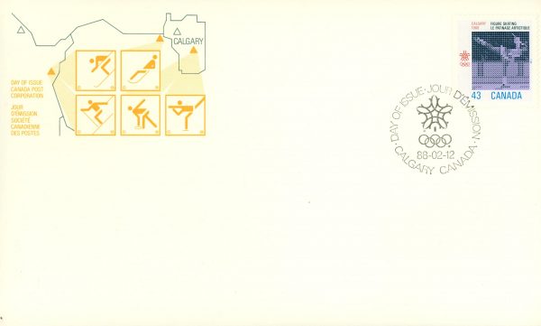 Canada FDC#1197 - Figure Skating (1988) 43¢