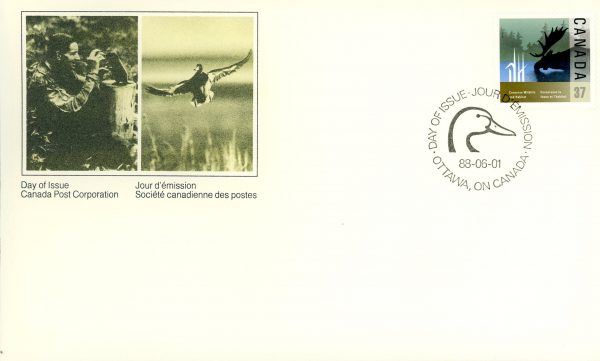 Canada FDC#1205 - Moose feeding (1988) 37¢