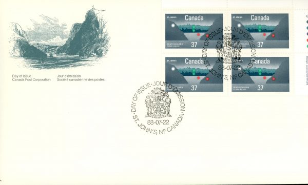 Canada FDC#1214 -PB- St. John's Harbour (1988) 37¢