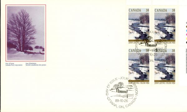 Canada FDC#1256 -PB- Bend in Gosselin River, Arthabaska (1989) 38¢