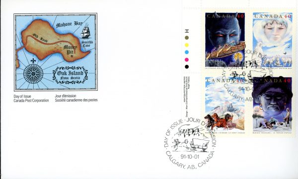 Canada FDC#1337a -PB- Canadian Folklore-2 (1991) 4 x 40¢ Se-tenant block (1334-1337)