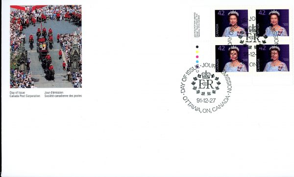 Canada FDC#1357 -PB- Queen Elizabeth II (1991) 42¢