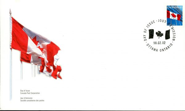 Canada FDC#1362 - Flag over Building (1998) 45¢