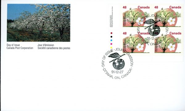 Canada FDC#1363 -PB- McIntosh Apple (1991) 48¢