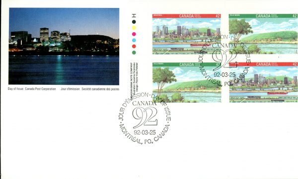 Canada FDC#1405a -PB- Canada 92 (1992) 2 x 42¢ Se-tenant pair (1404, 1405)