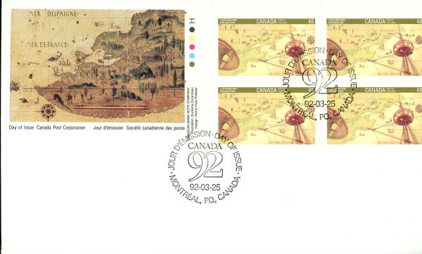 Canada FDC#1406 -PB Exploration (Cartier) (1992) 48¢