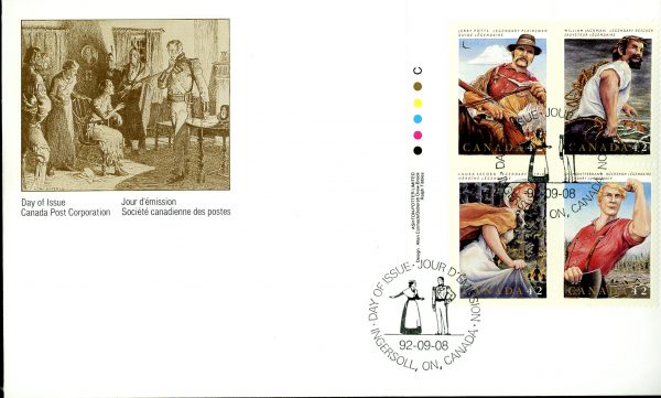 Canada FDC#1435a -PB Canadian Folklore-3 (1992) 4 x 42¢ Se-tenant block (1432-1435)