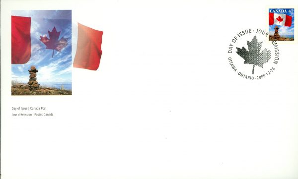 Canada FDC#1700 - Flag over Inukshuk (2000) 47¢