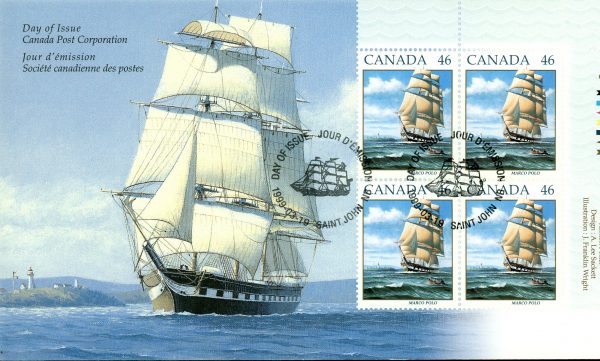 Canada FDC#1779 -PB- The Marco Polo under full sail (1999) 46¢