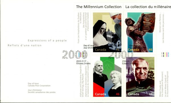 Canada FDC#1823 - Social Progress (2000) 4 x 46¢ Pane of 4