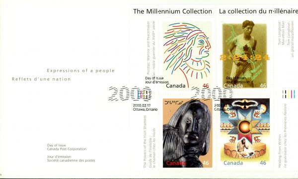 Canada FDC#1826 - Canada's First People (2000) 4 x 46¢ Pane of 4