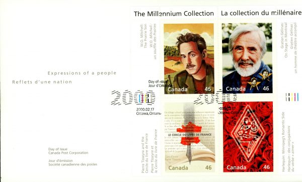 Canada FDC#1828 - Literary Legends (2000) 4 x 46¢ Pane of 4